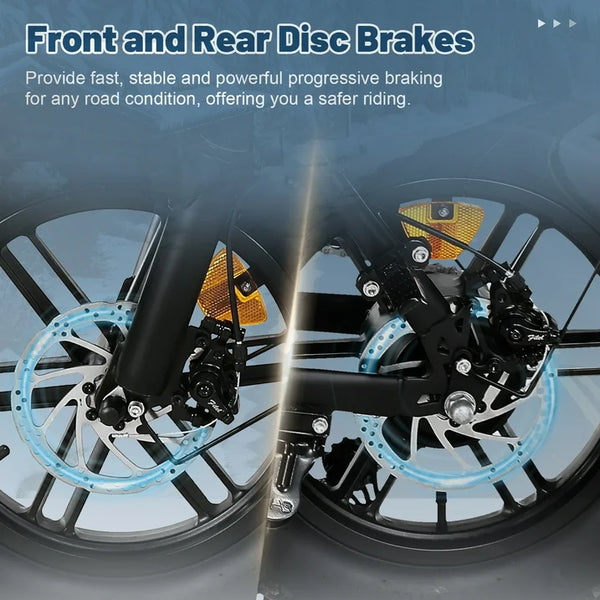 LUIMP Electric Bike for Adults, 16" Fat Tire Ebike with 36V 10.4Ah Battery, 500W Electric Bicycle Up to 20MPH, MINI E-Bike for Riding & Commuting, Moped Style Ebike, Front Suspension, E-bike UL2849