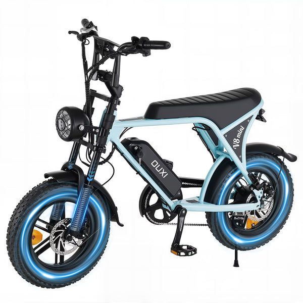 LUIMP V8mini Electric Bike for Adults, 16" Fat Tire Ebike with 36V 10.4Ah Battery, 500W Electric Bicycle Up to 20MPH, MINI E-Bike for Riding & Commuting, Moped Style Ebike, Front Suspension, E-bike UL2849