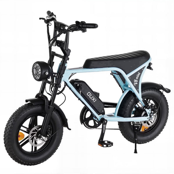 OUXI V8 Mini Electric Bike for Adults, 16" Fat Tire Ebike, 500W 20MPH Electric Bicycle, 36V 10.4Ah, E Bike UL2849
