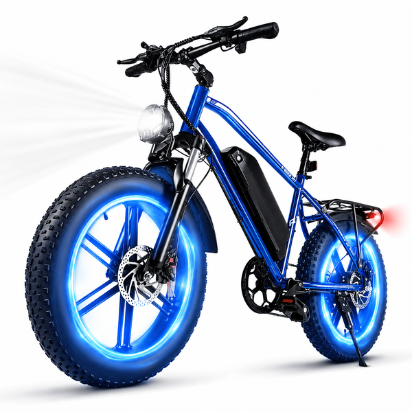OUXI Electric Bike for Adults, 500W Electric Bicycle, 48V 13Ah Battery, 20'' Fat Tire Ebike, 38 Miles Range Mountain Bike for Cycling, 7 Speed E Bike, E-bike UL2849