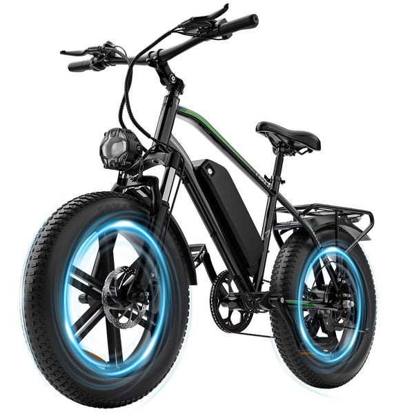 OUXI Electric Bike for Adults, 500W Electric Bicycle, 48V/13Ah Battery, 20'' Fat Tire Ebike, 38 Miles Range Mountain Bike for Cycling, 7 Speed E Bike, E-bike UL2849