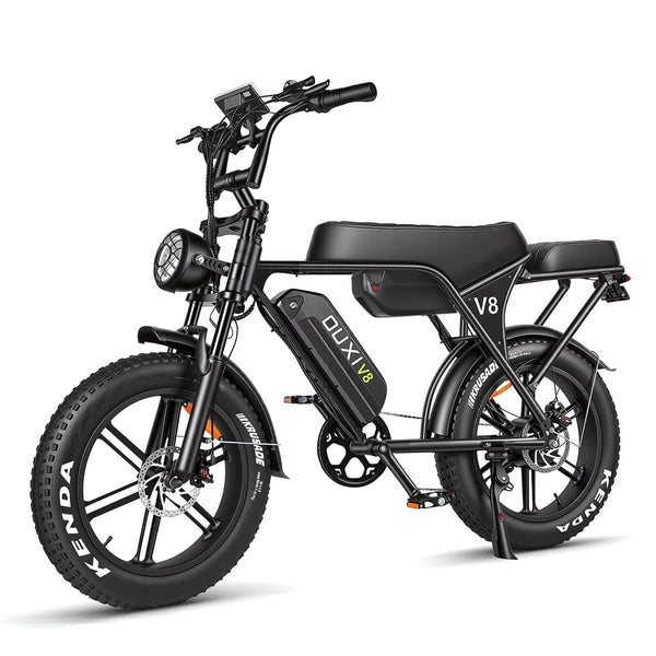 OUXI V8 Max Electric Bike for Adults, 48V 30Ah Battery 20" Fat Tire Electric Mountain Fat Tire Ebike 750W 28MPH, UL2849