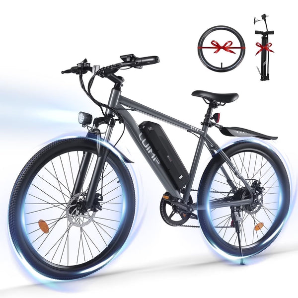 Hipatoo 26" Electric Bike for Adults, 500W Ebike with 36V 10.4Ah Battery, 20MPH Electric Bicycles, E-bike for Adults, E Bike UL2849