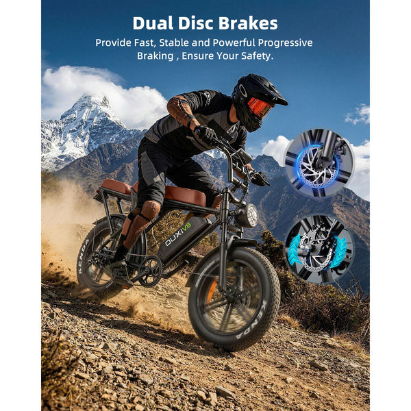 VTOKW V8 Electric Bike for Adults,1000W Peak Motor Adult Electric Bicycle,48V 15Ah Battery,Up to 31MPH,20'' Fat Tire Ebike,Dual Disc Brakes Mountain Bike for Cycling,7 Speed E Bike,E-bike UL2849